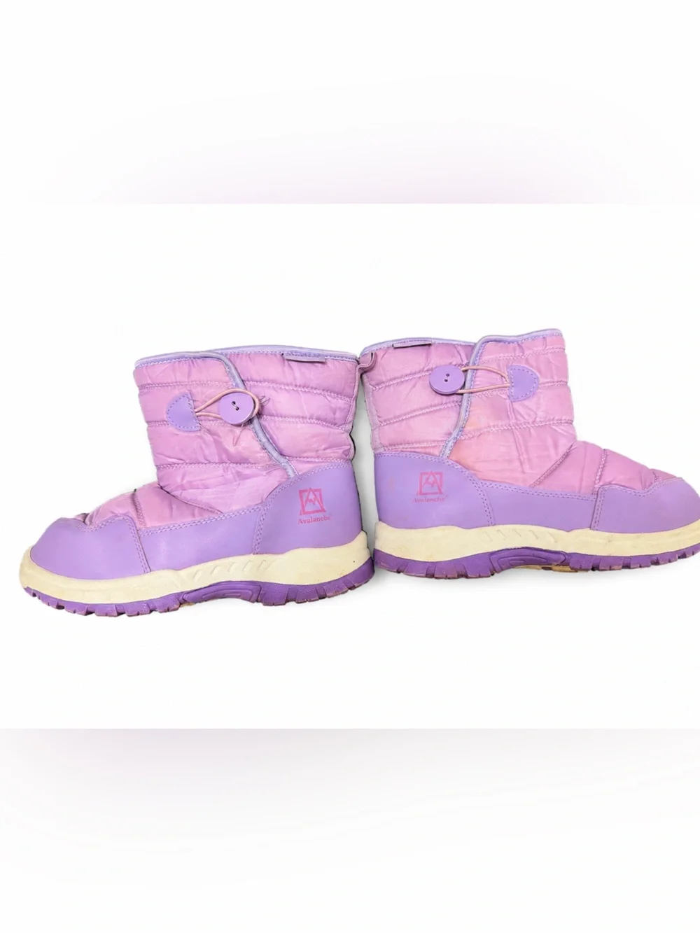 Kids Pink and Purple Girls' Snow Boots with Button Accent